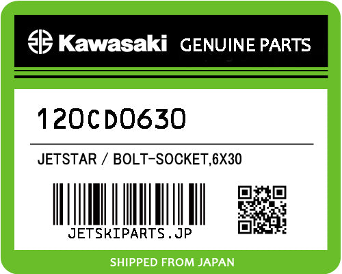 Kawasaki OEM BOLT-SOCKET,6X30 New