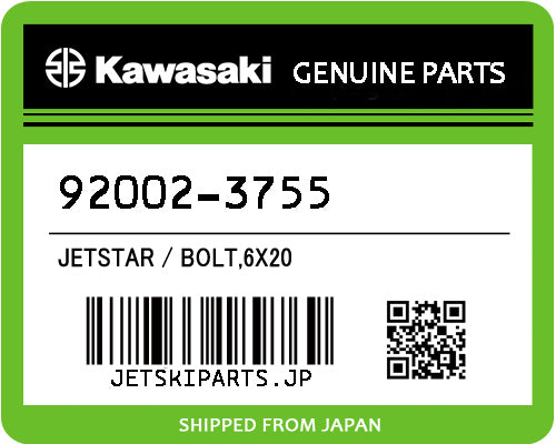 Kawasaki OEM BOLT,6X20 New #92002-3755