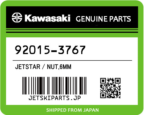 Kawasaki OEM NUT,6MM New #92015-3767