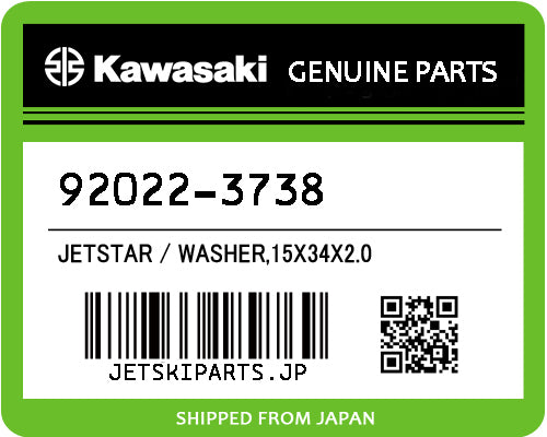 Kawasaki OEM WASHER,15X34X2.0 New #92022-3738