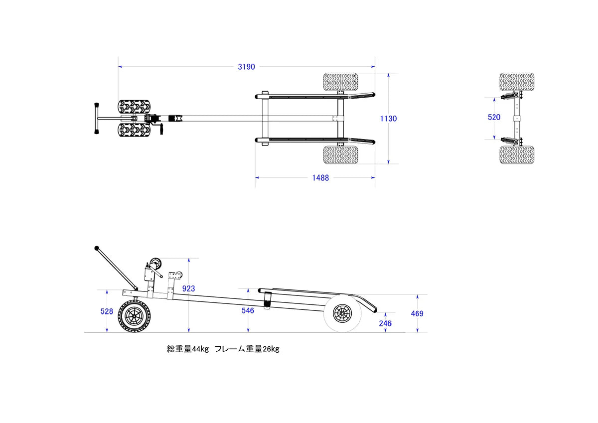 Big Dolly - Sitdown Trailer type 1x2wheels