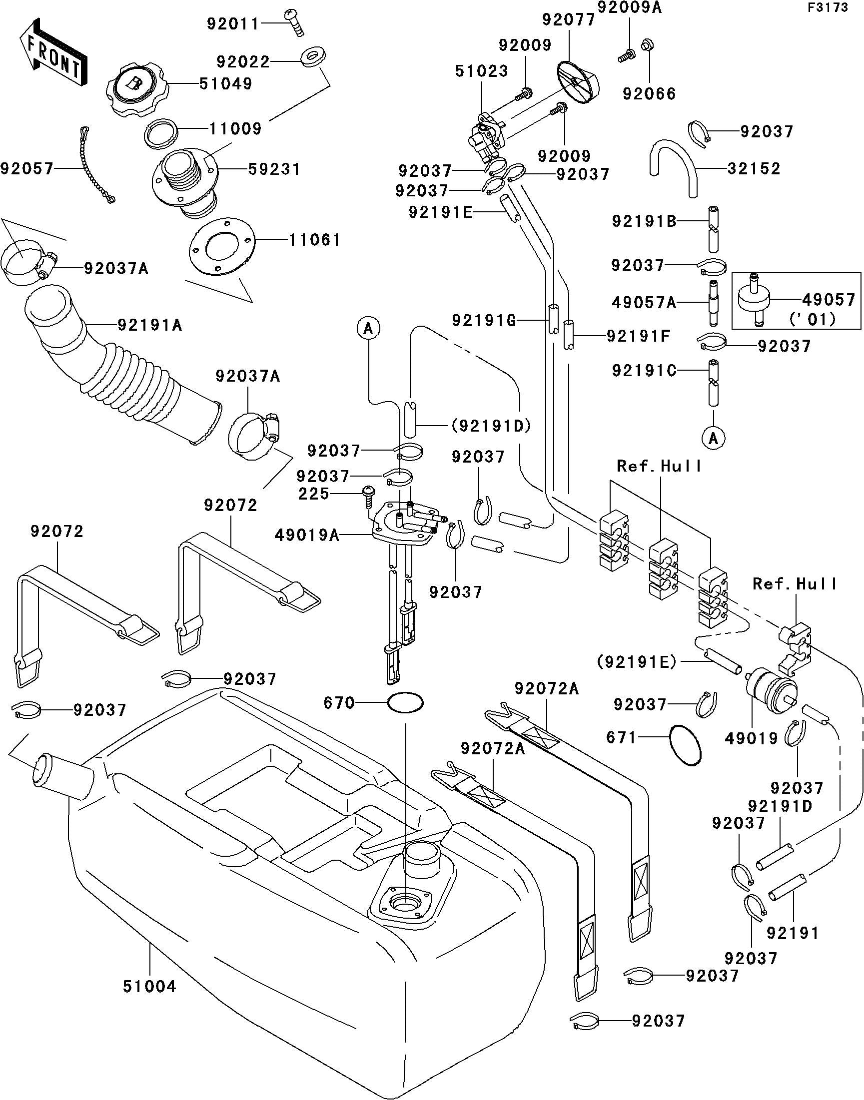 Used 51023-3736 TAP-ASSY,FUEL [K5050-13]
