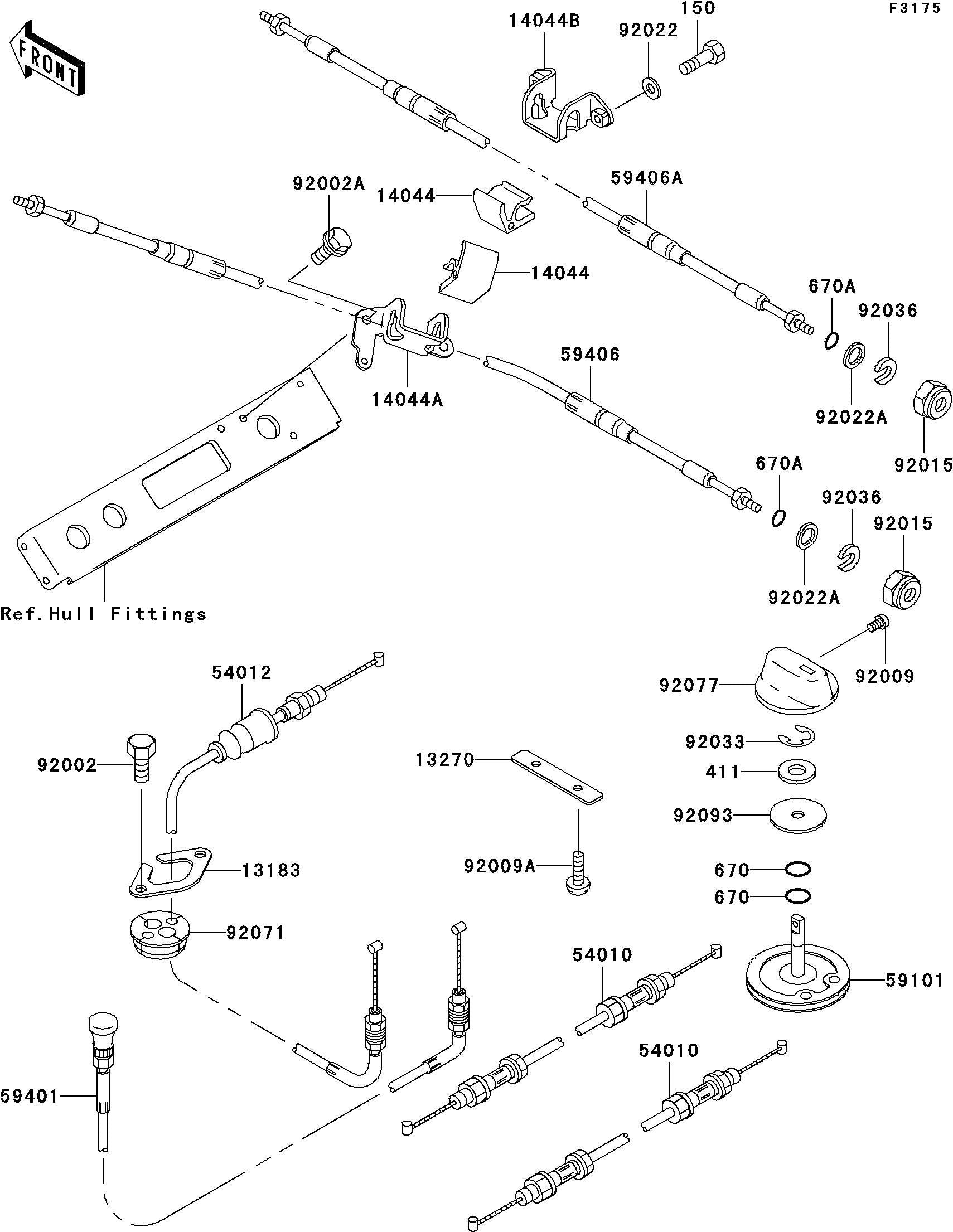 Used 54010-3710 CABLE,FUEL TAP [K0219-01]