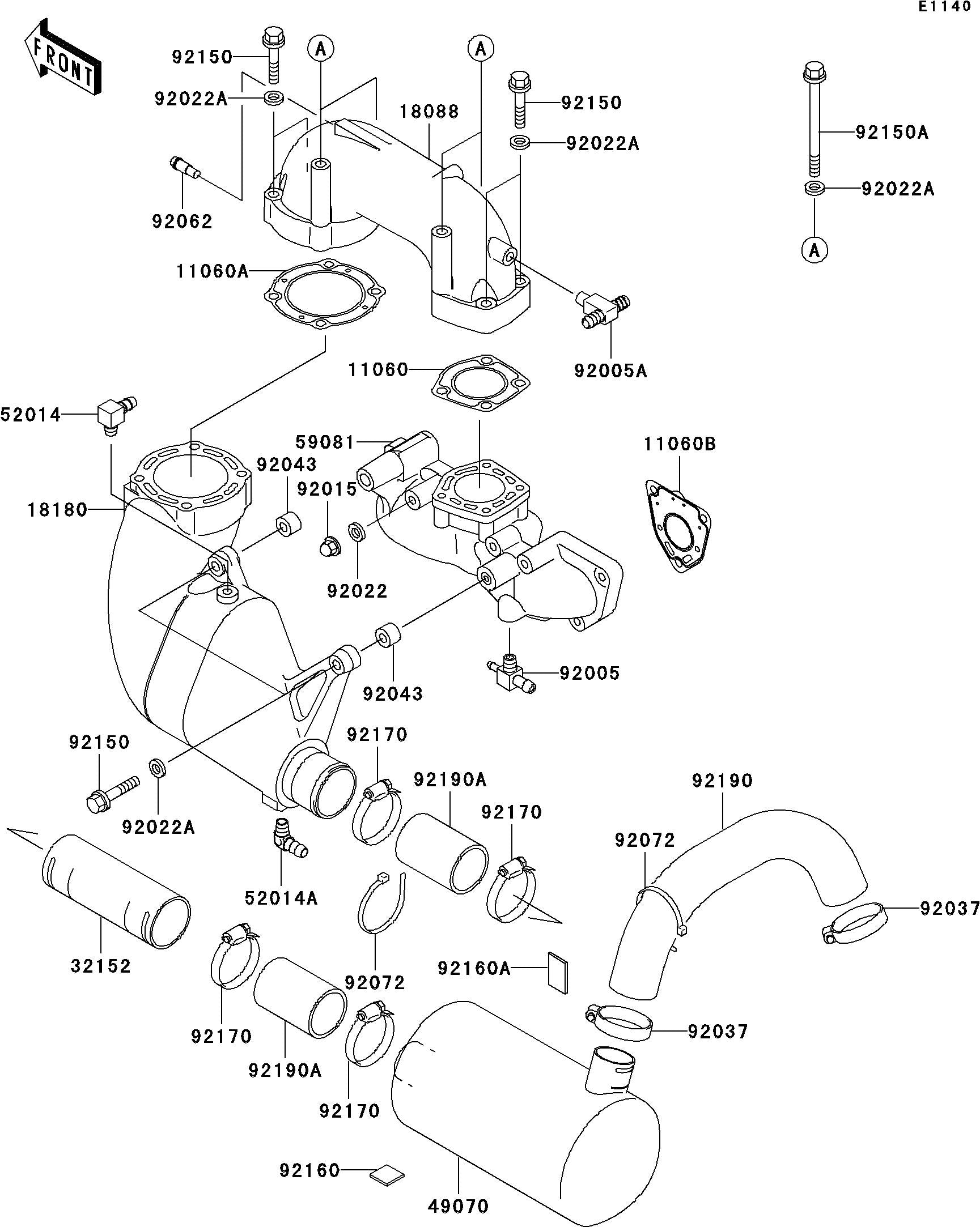 Used 59081-3732 MANIFOLD,EXHAUST [K1808-45]