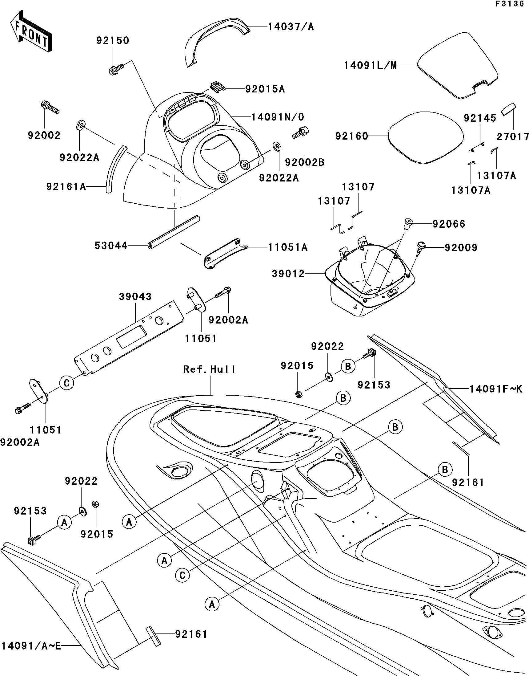 Used 14091-3710-B1 COVER,CENTER STORAGE, US  [K9517-23]