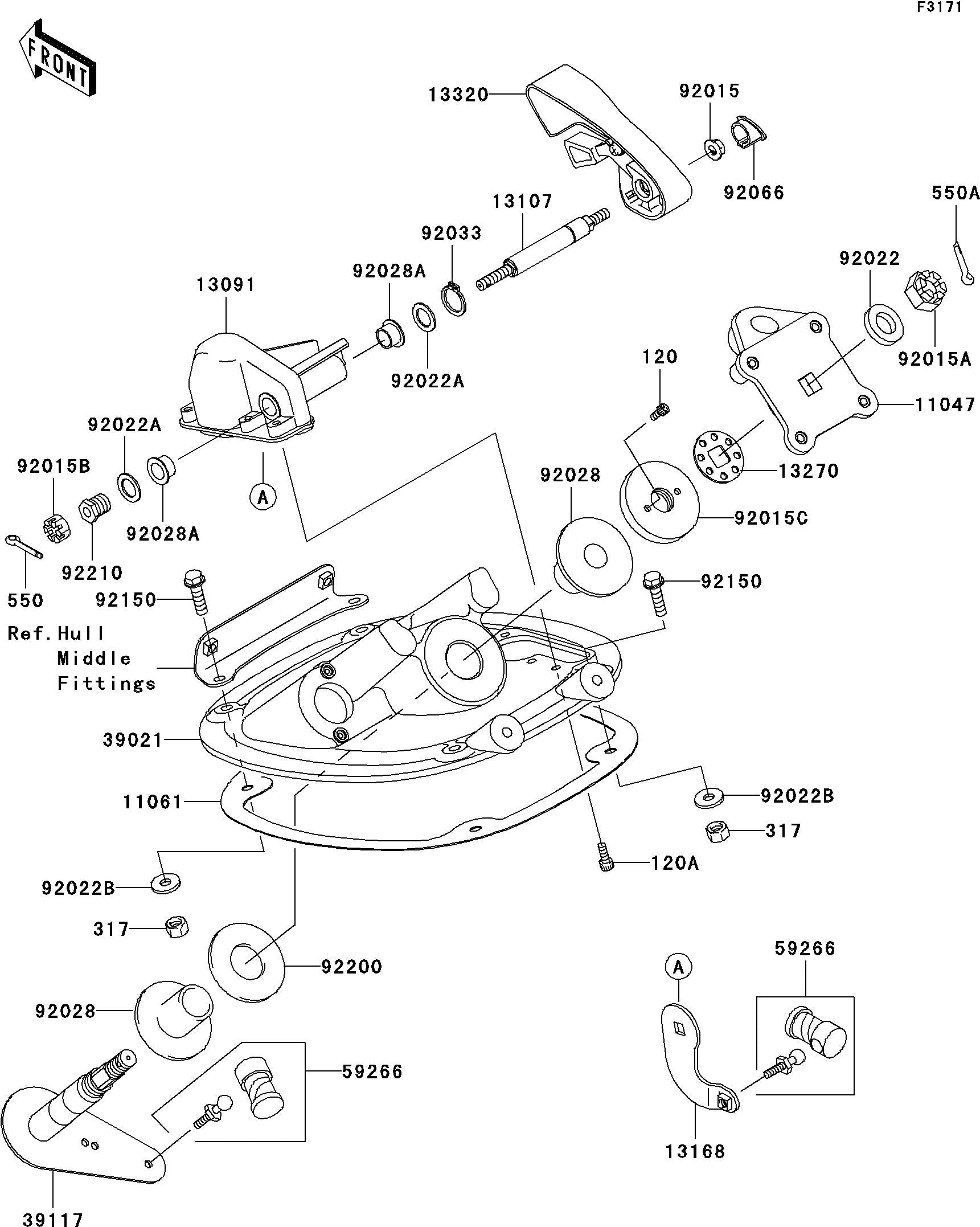 Used 39021-3714 BRACKET-HANDLE POLE  [K3473-16]