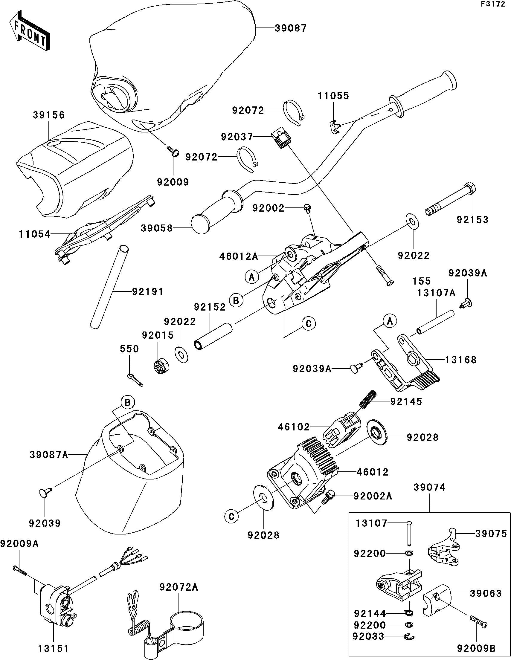 Used 39074-3726 LEVER-ASSY-THROTTLE  [K1660-25]