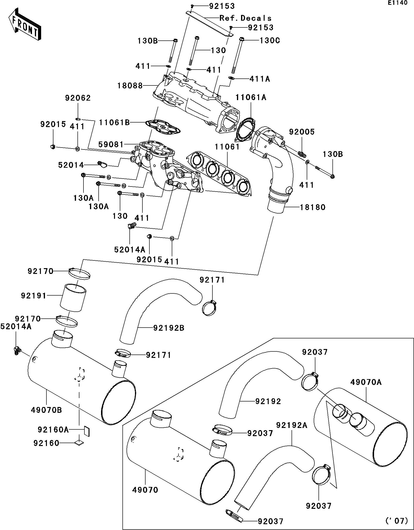 Used 59081-3743 MANIFOLD-EXHAUST  [K6239-45]