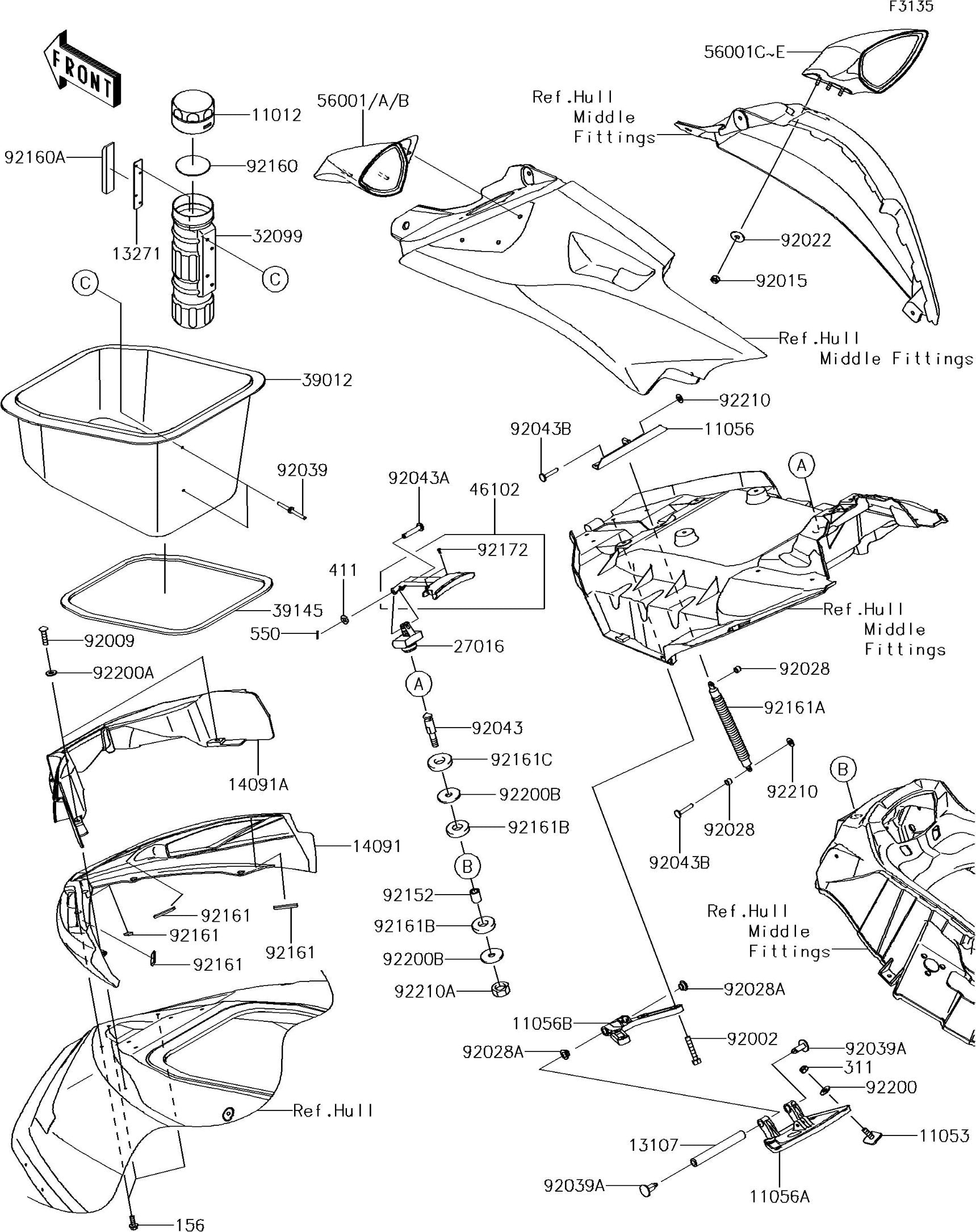 Used 56001-0266 MIRROR-ASSY,RH [K5974-20]