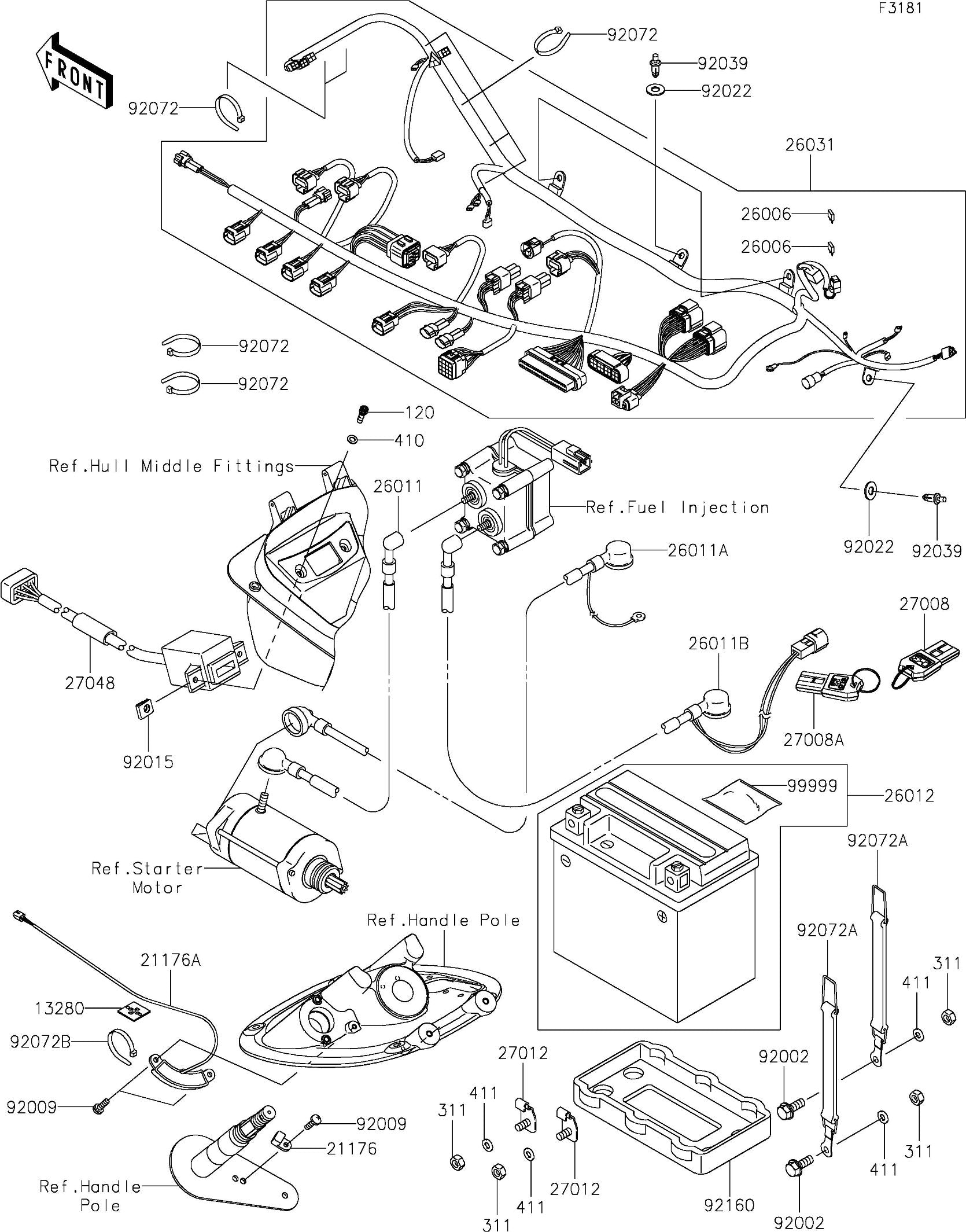Used 26011-3912 WIRE-LEAD,BATTERY(-)-STARTER  [X2211-08]