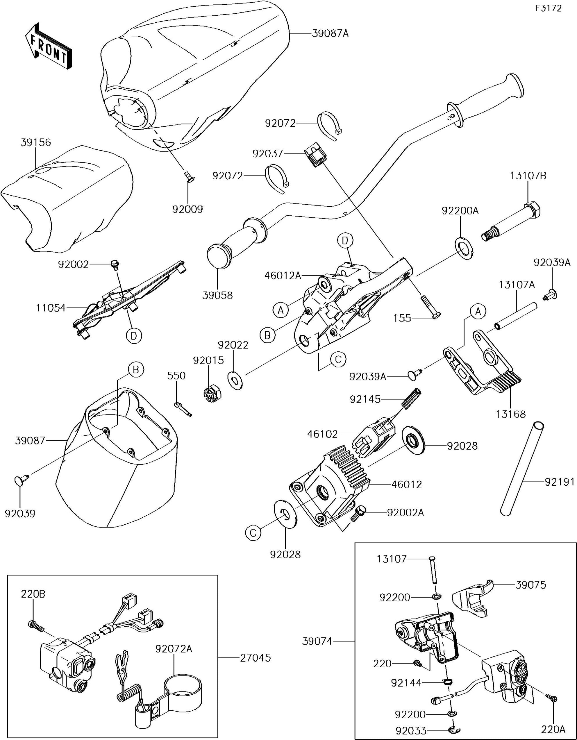 Used 39074-3729 LEVER-ASSY-THROTTLE  [X2210-23]