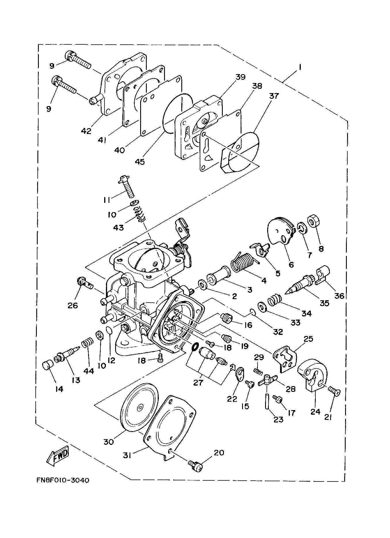 Used 61X-14301-01-00 CARBURETOR ASSEMBLY 1 [Y0262-03]