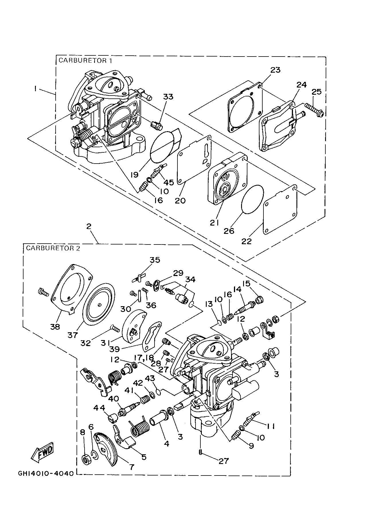 Used 64U-14301-00-00 CARBURETOR ASSEMBLY 1 [Y2672-01]