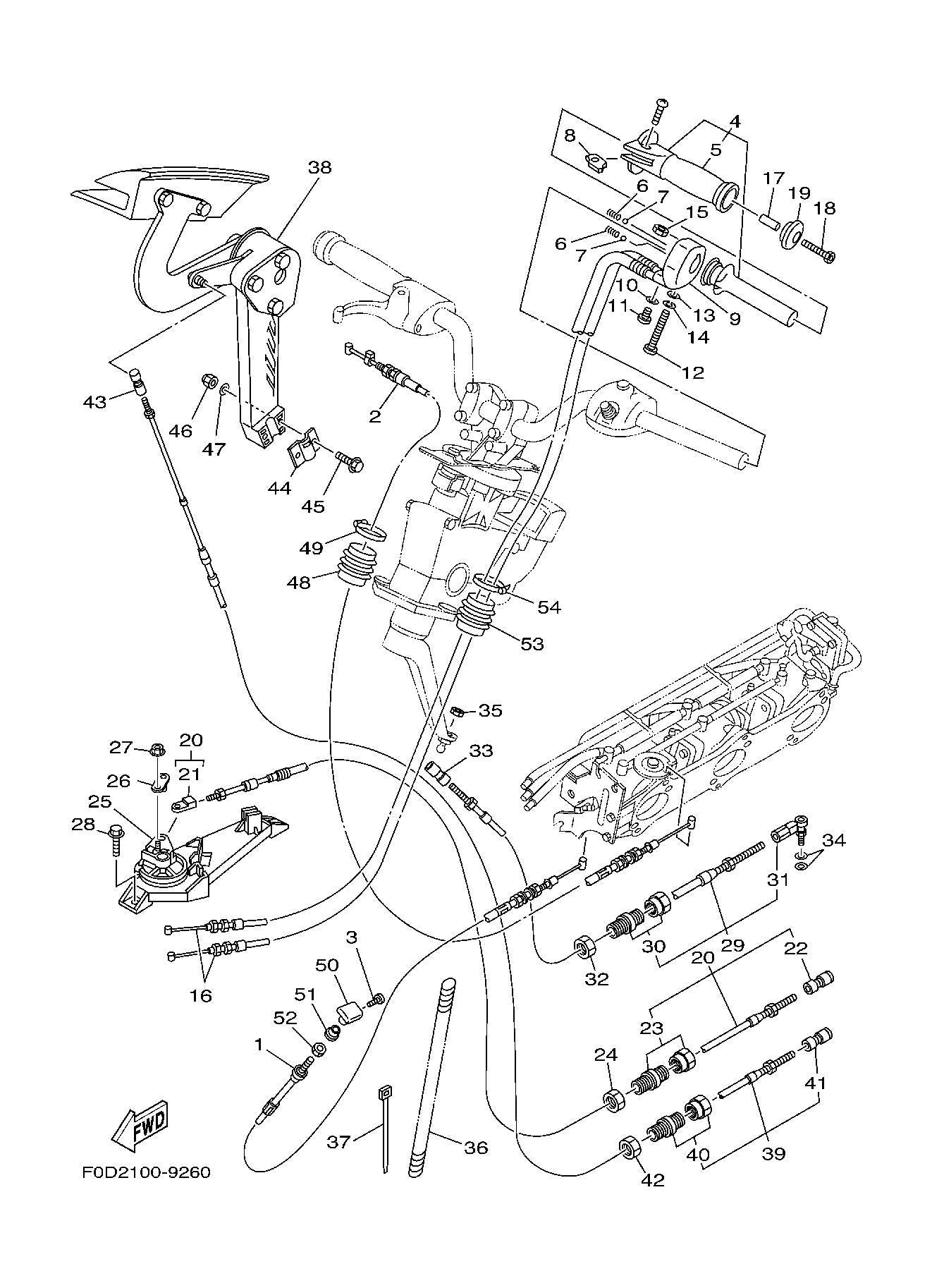 Used 66V-67252-00-00 CABLE, THROTTLE [Y6773-03]