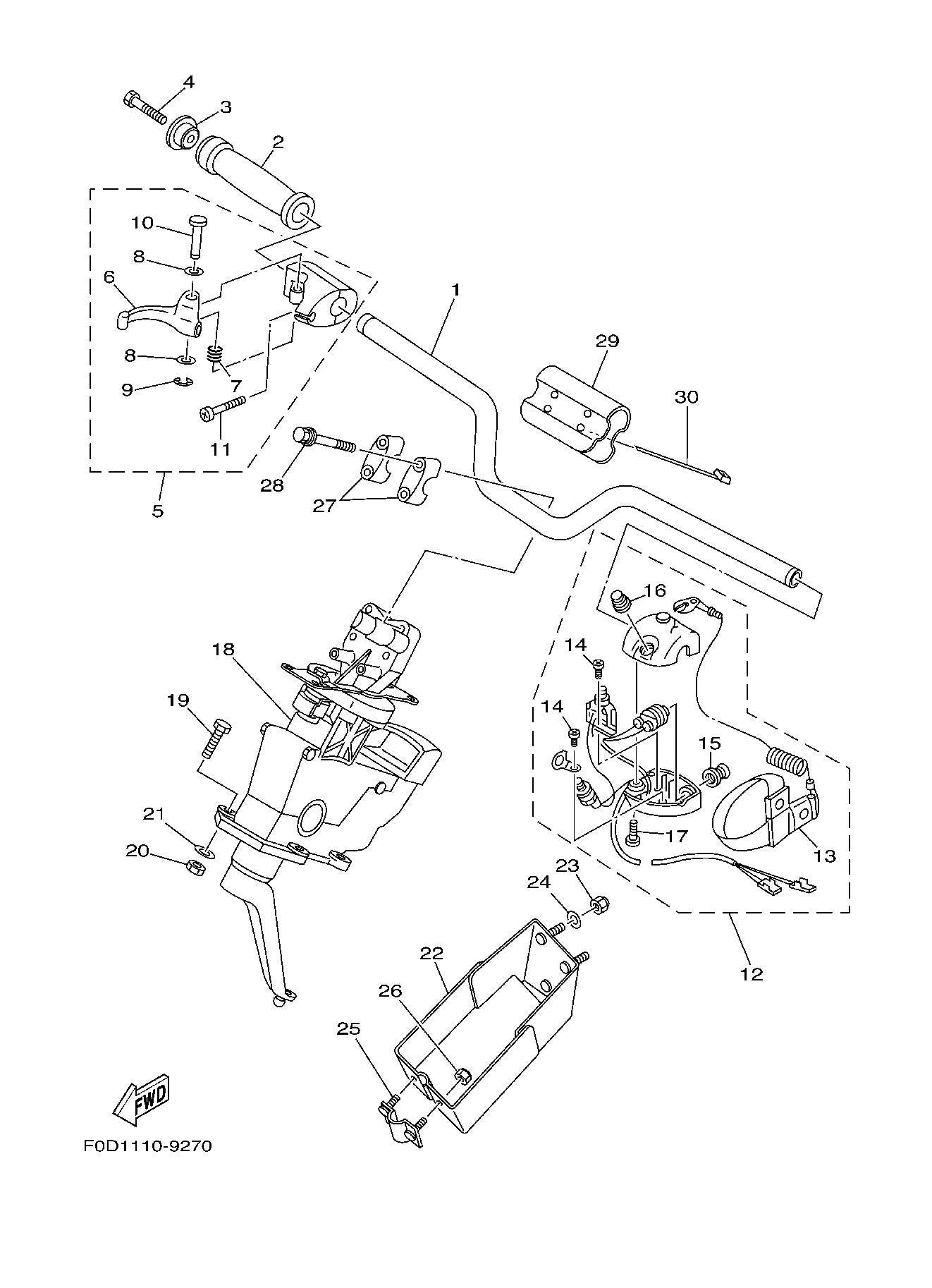 Used F0D-67250-02-00 THROTTLE LEVER ASSY [Y6773-31]