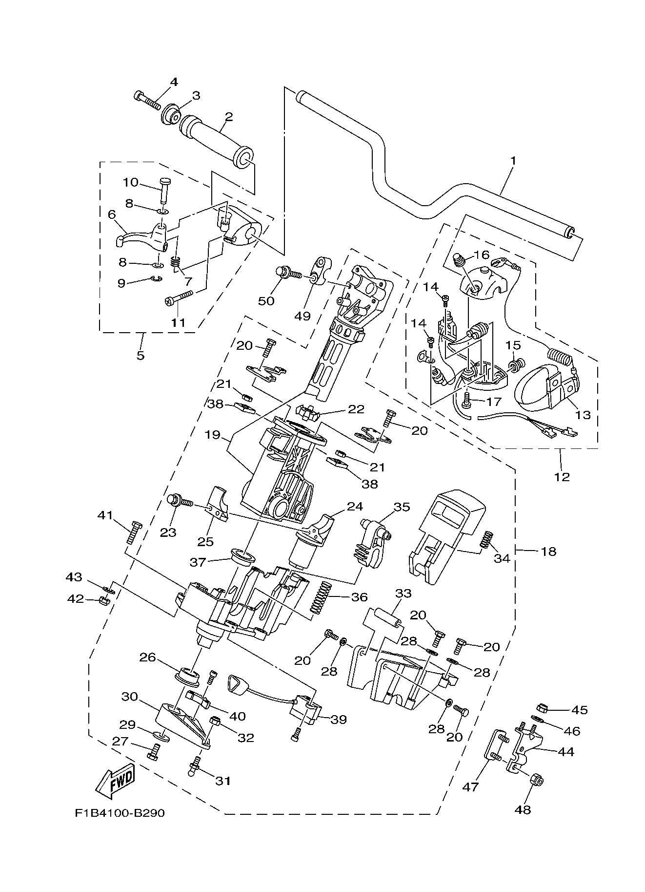 Used F0D-67250-03-00 THROTTLE LEVER ASSY [Y6189-41]