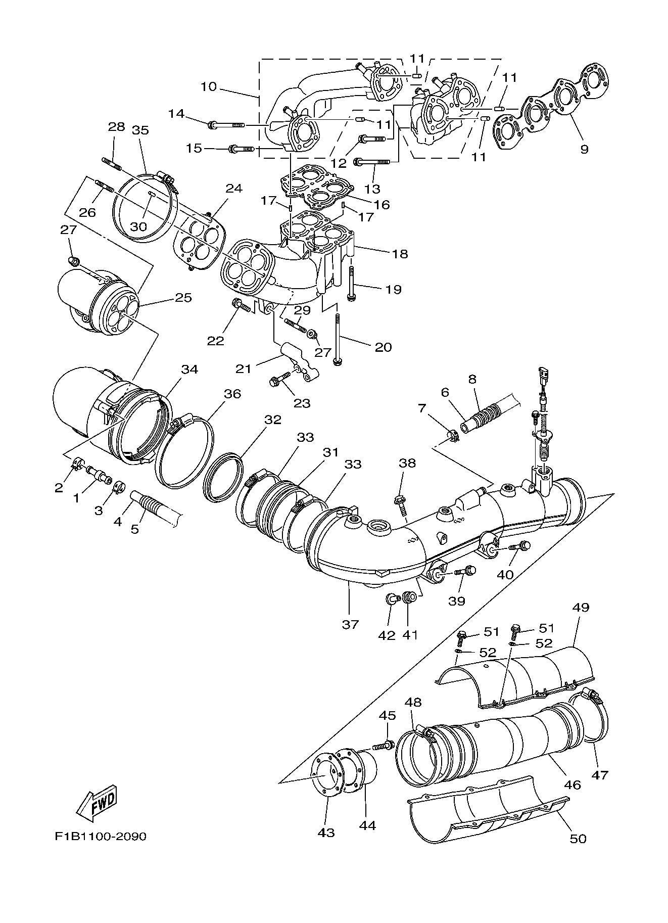 Used 60E-14752-01 PIPE, OUTLET [Y0051-31]