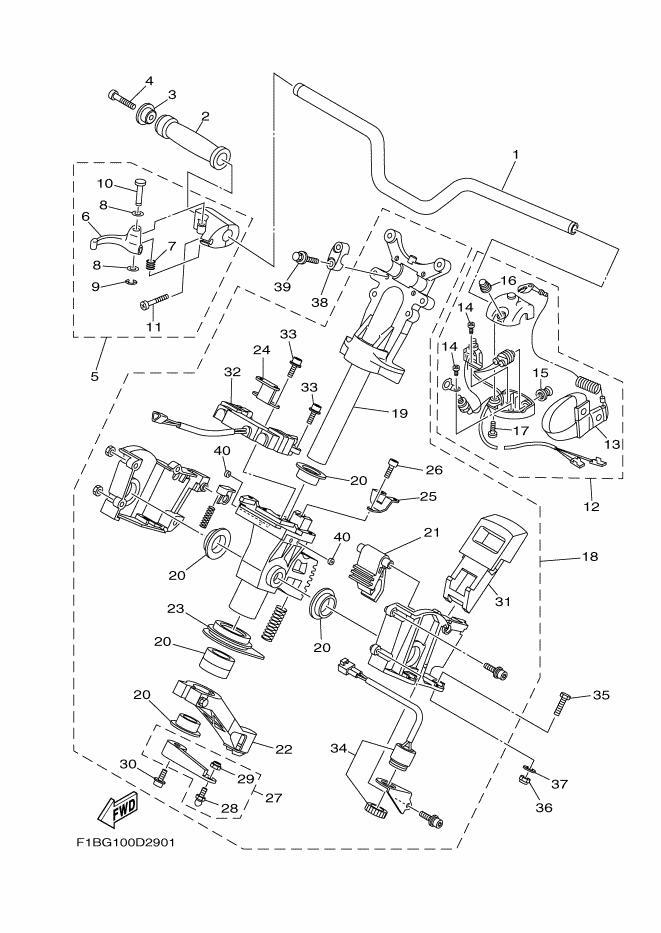 Used F0D-67250-03-00 THROTTLE LEVER ASSY [Y8775-15]