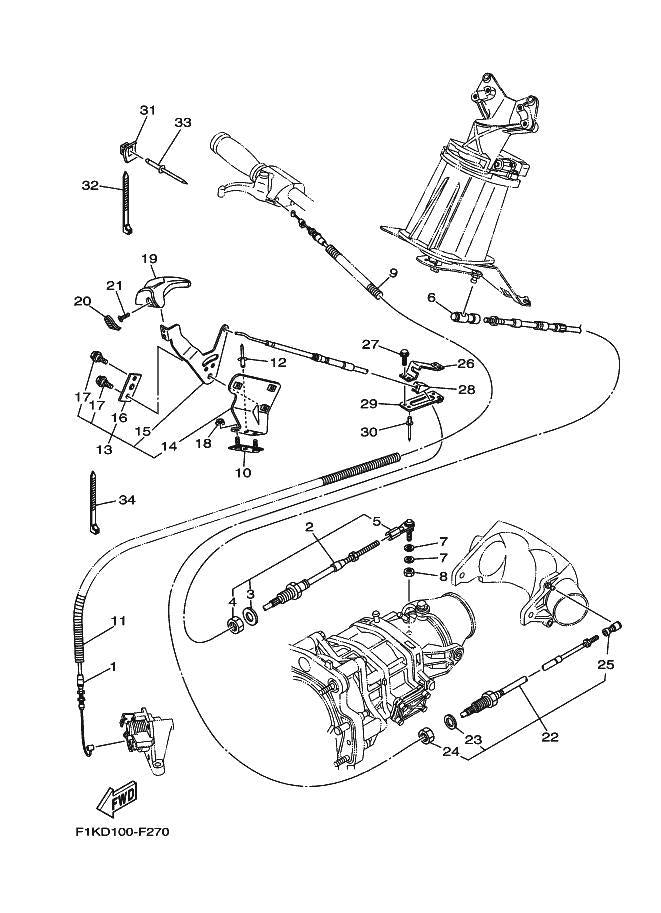 Used 6D3-26311-01-00 CABLE, THROTTLE 1 [Y3583-01]